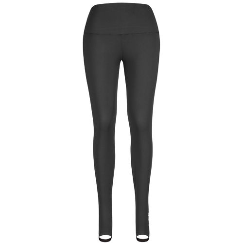 Lasten korkeavyötäröinen leggings jalkalenkillä, musta